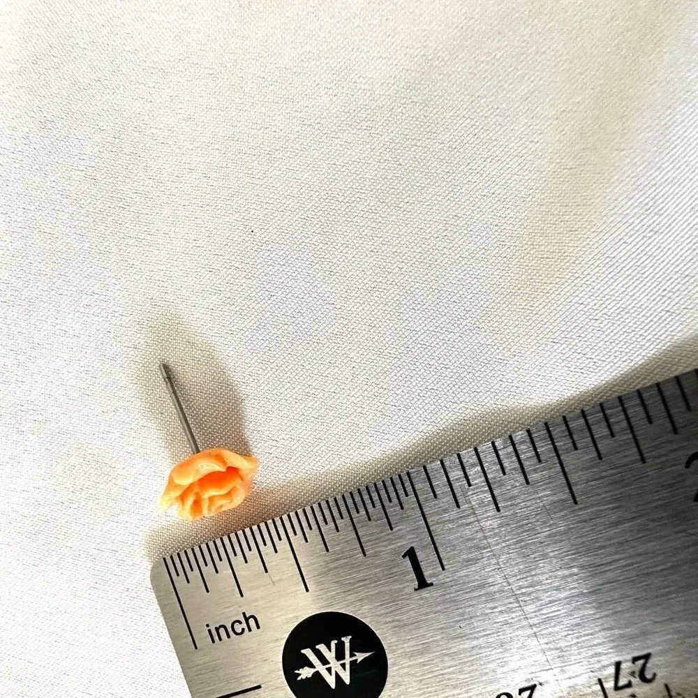 Small orange flower post earrings small orange